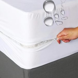 1 pièce Protège-matelas complet à 6 côtés avec fermeture éclair, drap-housse à poche profonde, plusieurs tailles adaptées au lit simple et double